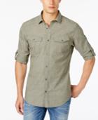 Inc International Concepts Men's Textured Crosshatch Utility Shirt, Only At Macy's