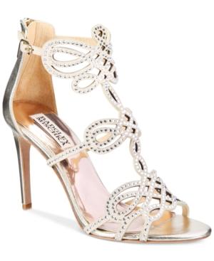 Badgley Mischka Teri Strappy Embellished Evening Sandals Women's Shoes