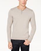 Alfani Men's Textured Two-tone Henley, Created For Macy's