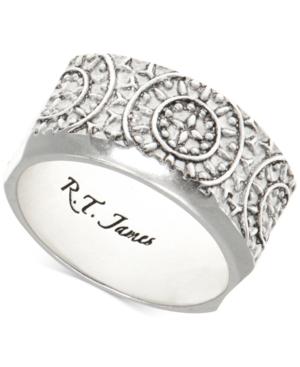 R.t. James Men's Silver-tone Sundial Ring