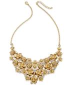 Charter Club Gold-tone Multi-flower Crystal Statement Necklace, Only At Macy's