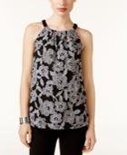 Inc International Concepts Lace-print Halter Top, Only At Macy's