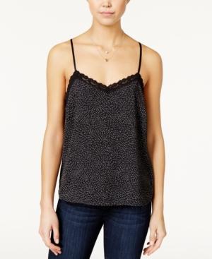 Shift Juniors' Printed Lace-trim Cami Top