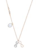 Swarovski Rose Gold-tone Double Infinity Pave And Crystal Pendant Necklace