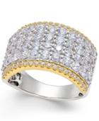 Diamond Multi-row Band (3 Ct. T.w.) In 14k White And Yellow Gold