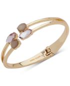 Anne Klein Gold-tone Stone Double-row Cuff Bracelet