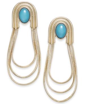 Thalia Sodi Gold-tone Stone & Triple-loop Drop Earrings, Created For Macy's