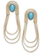 Thalia Sodi Gold-tone Stone & Triple-loop Drop Earrings, Created For Macy's