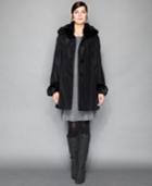 The Fur Vault Sheared Rabbit-fur-lined Hooded Coat