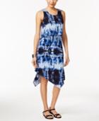 Ny Collection Petite Tie-dyed Popover Midi Dress