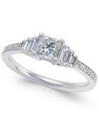 Diamond Princess Cut Engagement Ring (3/4 Ct. T.w.) In 14k White Gold
