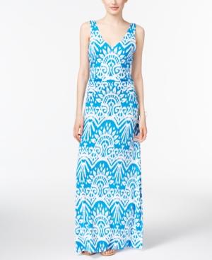 Inc International Concepts Petite Printed Ruched Maxi Dress, Only At Macy's
