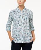 Charter Club Linen Print Blouse, Only At Macy's