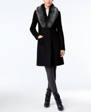 Vera Wang Faux-fur-collar Walker Coat