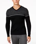 Alfani Men's Texture Stripe V-neck Sweater, Created For Macy's