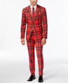 Opposuits Slim-fit Red Plaid Suit And Tie