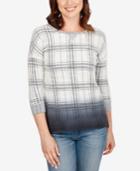 Lucky Brand Plaid Split-back Sweater