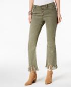 Inc International Concepts Curvy Fit Fringe-trim Ankle Jeans, Created For Macy's