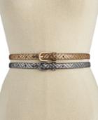 Inc International Concepts Metallic Texture 2 For 1 Skinny Belt, Only At Macy's