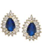 Sapphire (1 Ct. T.w.) & Diamond (1/3 Ct. T.w.) Stud Earrings In 14k Gold