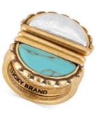 Lucky Brand Two-tone Blue Stone Stack-look Ring