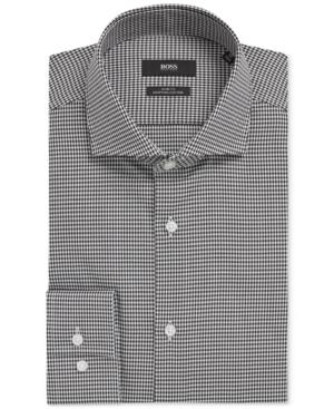 Boss Men's Slim-fit Puppytooth Cotton Dress Shirt