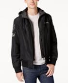 American Rag Men's Hooded Patched Bomber Jacket, Created For Macy's