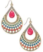 Thalia Sodi Gold-tone Beaded Stone Teardrop Drop Earrings, Created For Macy's