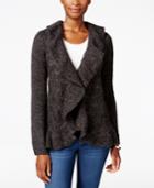 Karen Scott Ruffled Marled Cabled Cardigan, Only At Macy's