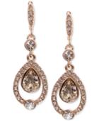 Givenchy Rose Gold-tone Multi-crystal And Pave Drop Earrings