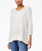 Style & Co. Crochet-trim Handkerchief-hem Top, Only At Macy's