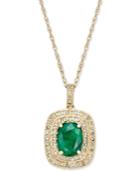 Emerald (1-1/10 Ct. T.w.) And Diamond (1/3 Ct. T.w.) Pendant Necklace In 14k Gold