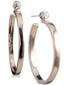 Dkny 1 3/4 Crystal Stud Hoop Earrings, Created For Macy's