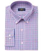 Club Room Men's Classic/regular Fit Wrinkle Resistant Gingham Dress Shirt, Only At Macy's