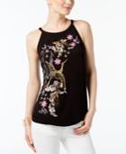 Inc International Concepts Embroidered Embellished Top, Only At Macy's