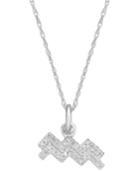 Diamond Aquarias Zodiac Pendant Necklace In 10k White Gold (1/10 Ct. T.w.)