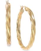 Twisted Hoop Earrings In 14k Gold