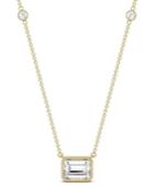 Moissanite Emerald Bezel Necklace (1-7/8 Ct. Tw.) In 14k Yellow Or Rose Gold