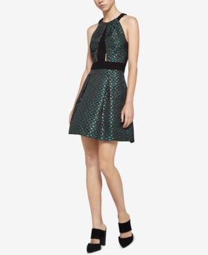 Bcbgeneration Metallic Jacquard Fit & Flare Dress