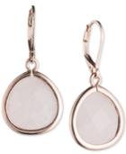 Lonna & Lilly Rose Gold-tone White Stone Drop Earrings