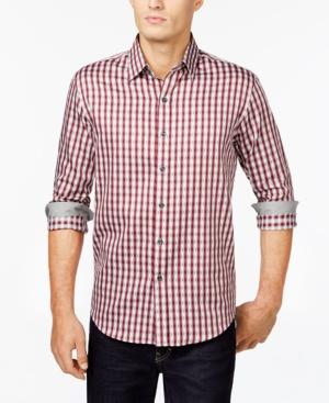 Tasso Elba Complex Dobby Stripe Long-sleeve Shirt, Only At Macy's