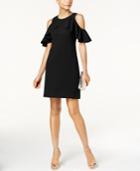 Vince Camuto Ruffled Cold-shoulder Dress