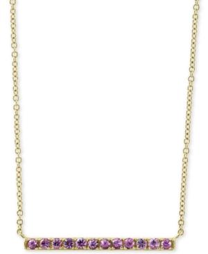 Effy Pink Sapphire Horizontal Bar 18 Pendant Necklace (5/8 Ct. T.w.) In 14k Gold