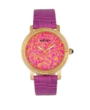 Bertha Quartz Courtney Collection Hot Pink Leather Watch 37mm