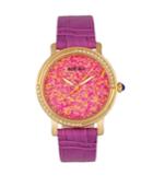 Bertha Quartz Courtney Collection Hot Pink Leather Watch 37mm