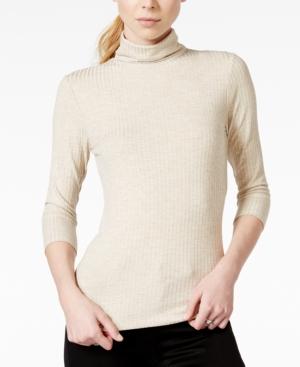 Bar Iii Ribbed Turtleneck Top, Only At Macy's