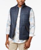 Tasso Elba Men's Linen Tuscan Quilted Vest With Faux Suede Trim, Only At Macy's