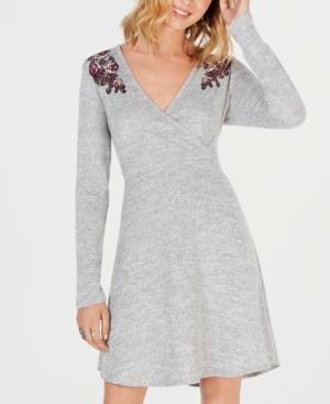 Ultra Flirt Juniors' Floral Surplice Dress