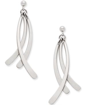 Giani Bernini Curved Bar Drop Earrings In Sterling Silver, Only At Macy's