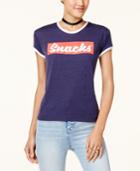 Mighty Fine Juniors' Snacks Graphic Ringer T-shirt